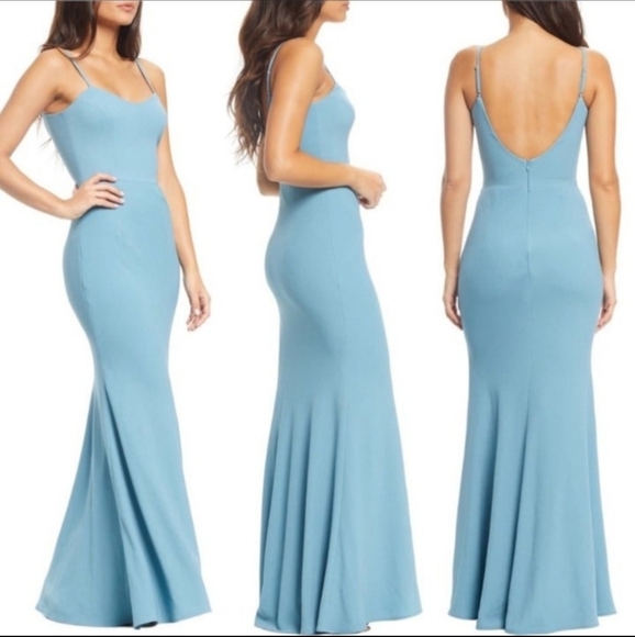 Dress the Population Dresses & Skirts - DRESS THE POPULATION SEA BREEZE SKY BLUE JODI EVENING MERMAID GOWN WOMEN…